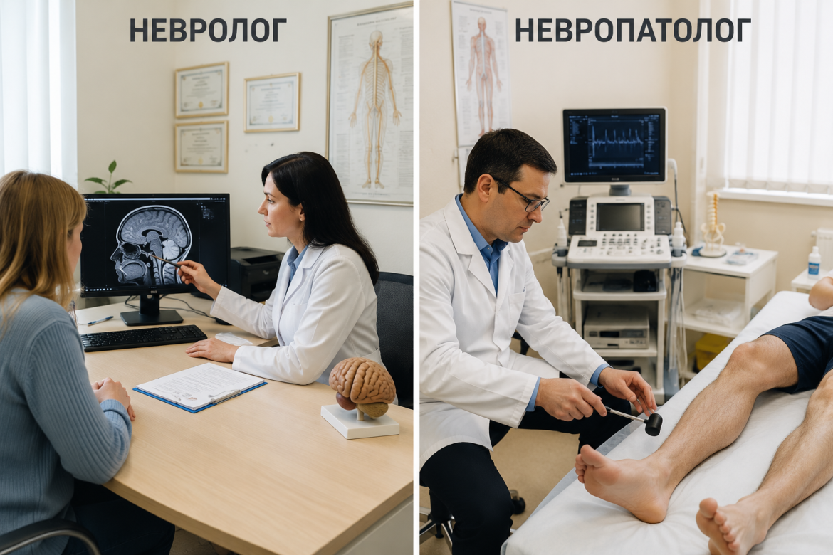Порівняння прийому в кабінеті невролога та невропатолога